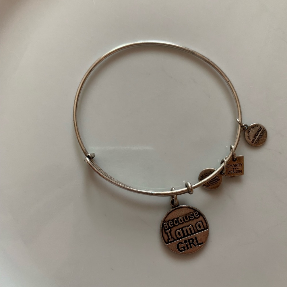 Because I am a girl Alex and Ani charm bangle